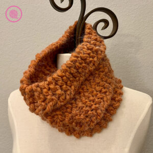 finger knit garter stitch cowl