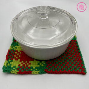 how to seam woven potholders 10" trivet