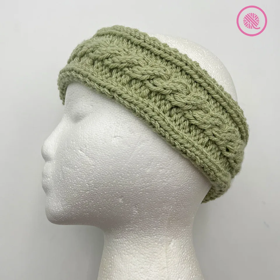 loom knit cabled headbands: rope cable