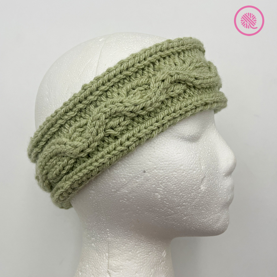loom knit cabled headbands: squiggle cable