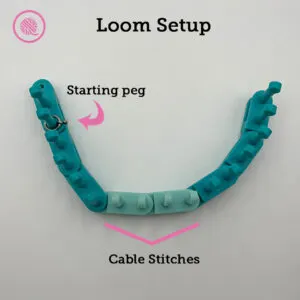 loom knit cabled headbands loom setup