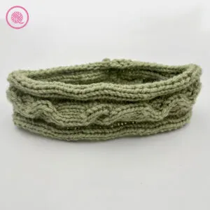 needle knit cabled headbands squiggle cable