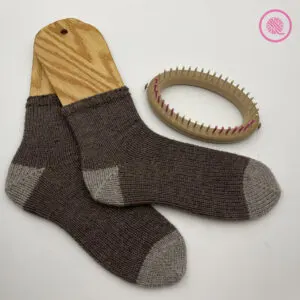 loom knit basic toe-up socks