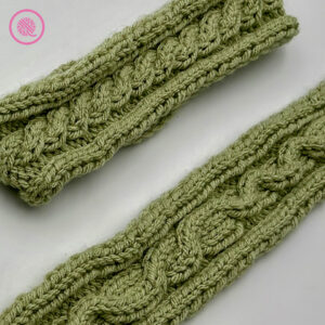 needle knit cabled headbands
