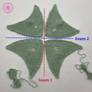 needle knit bowl cozy seaming 