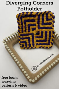 Diverging Corners Woven Potholder pin image