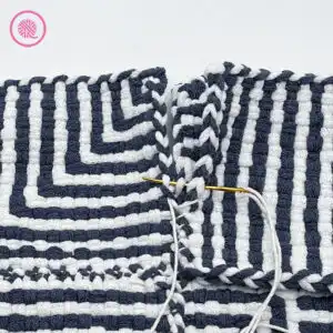 woven alice tote bag seaming with pockets