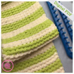 PDF: Loom Knit Garter Stripe Baby Blanket