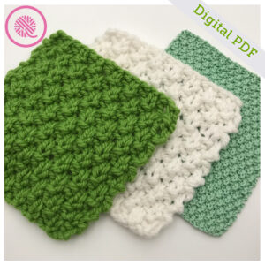PDF: Needle Knit Moss Stitch Washcloths 4-in1 Pattern - Image 2