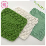 PDF: Needle Knit Moss Stitch Washcloths 4-in1 Pattern