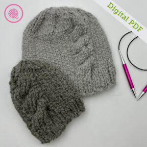 PDF: Needle Knit Cabled Linen Hat