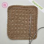 PDF: Needle Knit C2C Eyelet Square