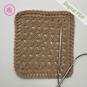 PDF: Needle Knit C2C Eyelet Square