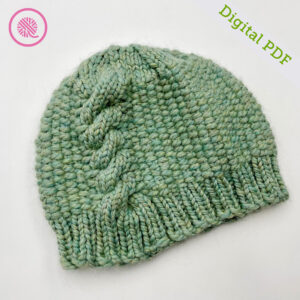 PDF: Loom Knit Cabled Linen Hat - Image 3