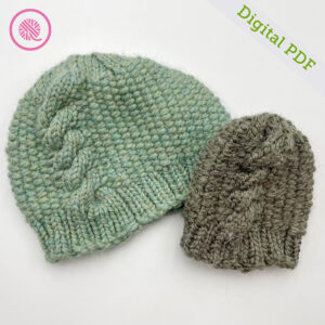 PDF: Loom Knit Cabled Linen Hat