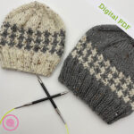 PDF: Needle Knit Houndstooth Fair Isle Hats