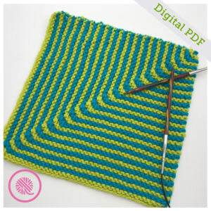 PDF: Needle Knit Striped Mitered Square