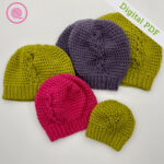 PDF: Crochet Worsted Cabled Hats