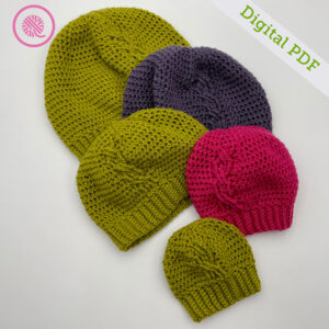 PDF: Crochet Worsted Cabled Hats - Image 2