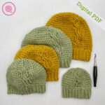 PDF: Crochet Cabled Hats