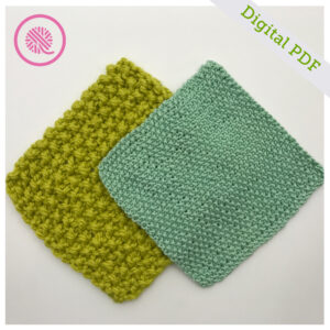 PDF: Needle Knit Seed Stitch Washcloth 4-in1 Pattern