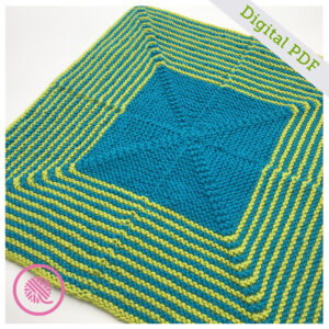 PDF: Needle Knit Mitered Stripes Baby Blanket and Lovey