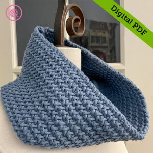 PDF: Needle Knit Herringbone Cowl Pattern