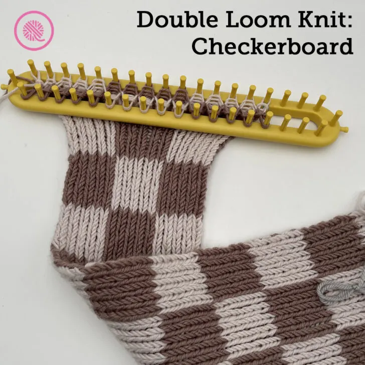 Loom Double Knit Checkerboard Design | Free Cowl Pattern