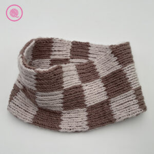 loom double knit checkerboard cowl