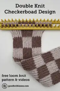 loom double knit checkerboard design pin