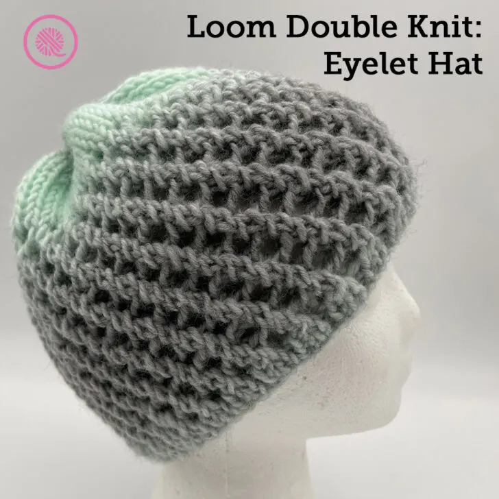 Breezy Eyelet Hat is Double Knit in the Round!