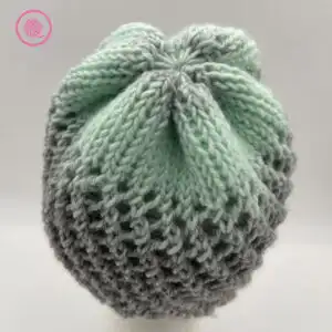 breezy eyelet hat is double knit in the round