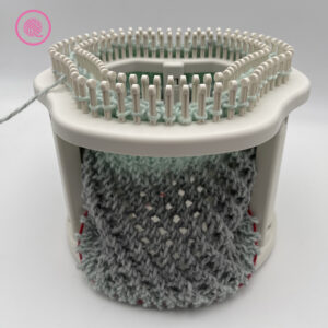 breezy eyelet hat is double knit in the round