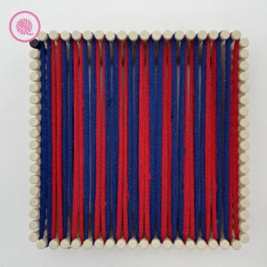 half and half stripes design warp setup