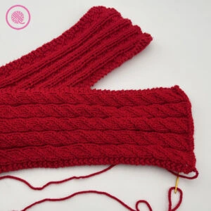 needle knit mock cable rib