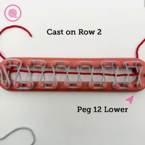 double rib cast on row 2