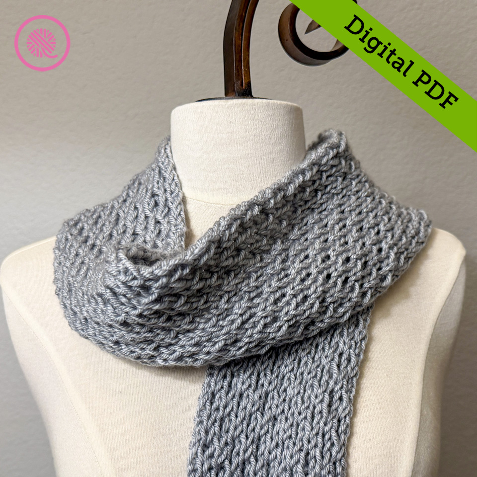 PDF: Loom Double Knit Honeycomb Scarf Pattern