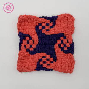 bold checked pinwheel potholder