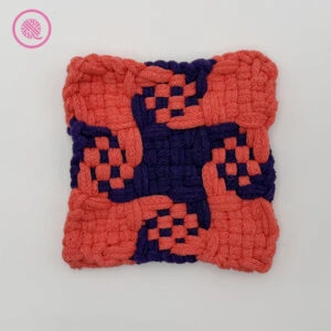 bold checked pinwheel potholder