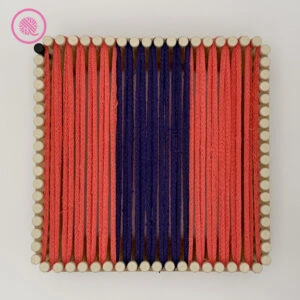 bold checked pinwheel potholder warp setup