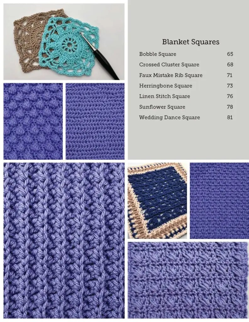 37 crochet patterns blanket squares