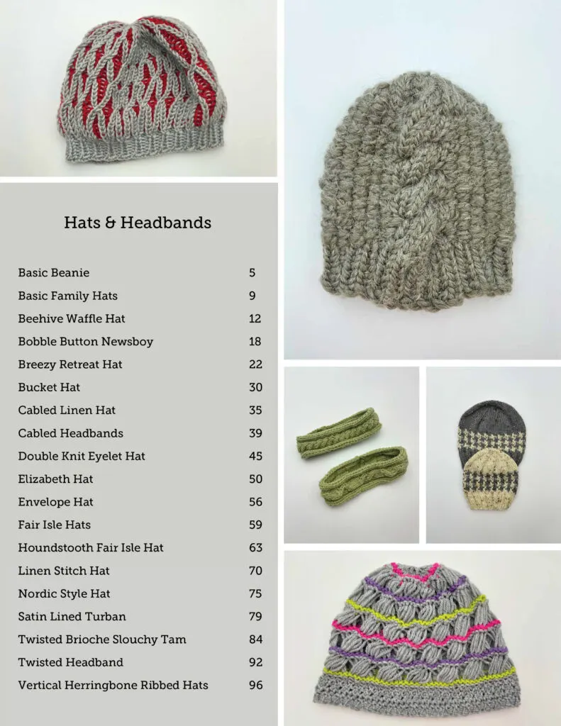 loom knit pattern collection hats