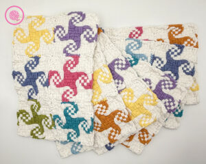 weave the colorful pinwheel potholder