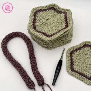 crochet boho inspired crossbody bag hexagons and strap
