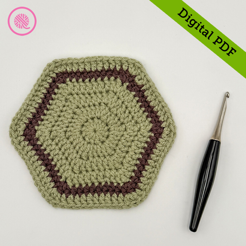 PDF: Crochet Accent Stripe Hexagon Pattern