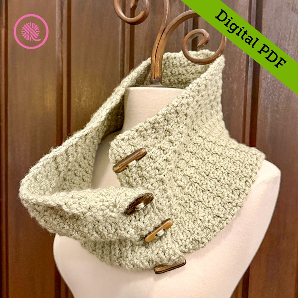 PDF: Crochet Easy Textured Toggle Cowl Pattern - Image 2