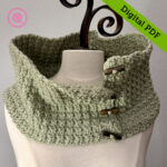 PDF: Crochet Easy Textured Toggle Cowl Pattern
